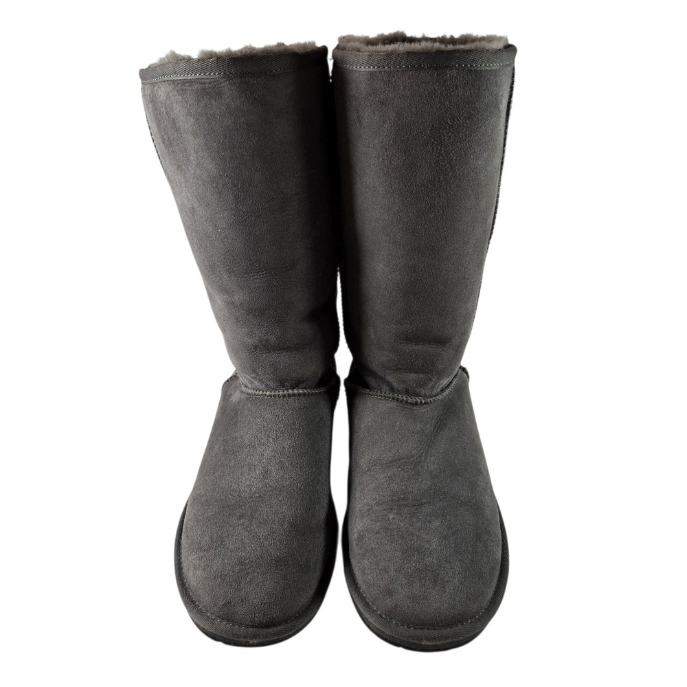 UGG Australia Womens 10 Classic Tall Boots Charcoal Gray Suede Sheepskin